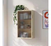 [en.casa] Armoire Murale Zundert Acier Verre Strié 60 x 35 x 15 cm Camel