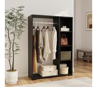 Armoire Nesbyen avec 4 compartiments de stockage 123 x 90 x 30 cm noir