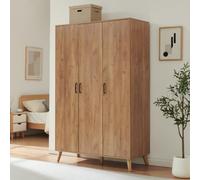 [en.casa] Armoire Norg 191 x 120 x 52 cm 3 Portes 4 Compartiment Effet Chêne
