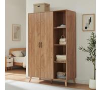 [en.casa] Armoire Norg 191 x 120 x 52 cm 8 Compartiments Effet Chêne | Armoire, penderie, armoire de chambre, tringle à vêtements, espace de rangement, couloir, chambre à coucher, chambre d'amis
