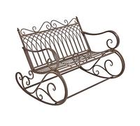 Banc à bascule Greenough 85x113x95cm Balançoire de jardin pour 2 personnes en style campagnard rouille noble-brun métal [en.casa]
