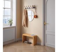 [en.casa] Banc à Chaussures pour Entrée Couloir Dressing Chambre Salle de Bain Salon Résistant à l'Humidité Robuste Stable Capacité de Charge Design Scandinave 140 kg Bambou 90 x 33 x 43 cm Naturel
