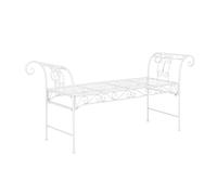 [en.casa] Banc de Jardin Vintage Meuble Design Solide pour Usage Extérieur Métal 70 x 147 x 46 cm Blanc