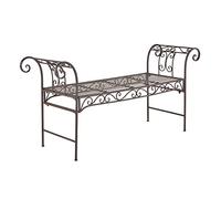 [en.casa] Banc de Jardin Vintage Meuble Design Solide pour Usage Extérieur Métal 70 x 147 x 46 cm Bronze