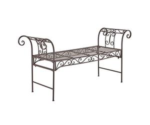 [en.casa] Banc de Jardin Vintage Meuble Design Solide pour Usage Extérieur Métal 70 x 147 x 46 cm Bronze
