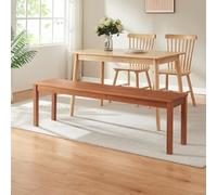 [en.casa] Banc de Salle à Manger Banquette avec Protections de Sol Siège Confortable Assise Spacieuse Excellente Stabilité pour Invités Fêtes Bois de Pin 140 x 35 x 45 cm Effet Noyer