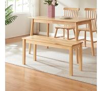[en.casa] Banc de Salle à Manger Banquette avec Protections de Sol Siège Confortable Assise Spacieuse Excellente Stabilité pour Invités Fêtes Bois de Pin 100 x 35 x 45 cm Naturel