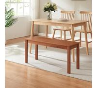 [en.casa] Banc de Salle à Manger Banquette avec Protections de Sol Siège Confortable Assise Spacieuse Excellente Stabilité pour Invités Fêtes Bois de Pin 100 x 35 x 45 cm Effet Noyer