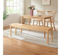 [en.casa] Banc de Salle à Manger Banquette avec Protections de Sol Siège Confortable Assise Spacieuse Excellente Stabilité pour Invités Fêtes Bois de Pin 140 x 35 x 45 cm Naturel