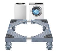[en.casa] Base de Lave-Linge Sèche-Linge Support pour Réfrigérateur Taille Ajustable Capacité de Charge 300 kg Acier Plastique Longueur Largeur 45-75 cm Hauteur 10-13 cm Gris