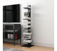 [en.casa] Bibliothèque Autoportante avec 10 Étagères pour CD DVD Livres Meuble de Rangement Polyvalente Design pour Salon Chambre Bureau Acier 150 x 39 x 39 cm Noir Mat