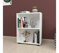 [en.casa] Bibliothèque Design Étagère Autoportante à 2 Niveaux Meuble de Rangement Panneau de Particules 72 x 55 x 20 cm Blanc