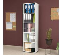 [en.casa] Bibliothèque Design Étagère Autoportante à 5 Niveaux Meuble de Rangement Panneau de Particules 178 x 49 x 30 cm Blanc