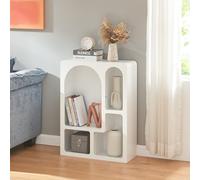 [en.casa] Bibliothèque Design Intemporel Étagère Autoportante avec 4 Compartiments de Rangement Ouverts Meuble de Stockage pour Salon Bureau Chambre MDF 80 x 60 x 24 cm Blanc