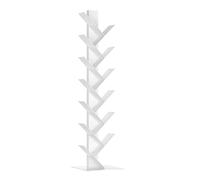 [en.casa] Bibliothèque Eksjö Étagère sur Pied à 12 Niveaux en Forme d'arbre Meuble de Rangement pour CD Livres Stable Élégant Chambre Salon Acier 150 x 39 x 39 cm Blanc