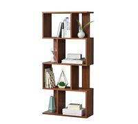 [en.casa] Bibliothèque pour Salon Meuble de Rangement Stockage avec Plusieurs Étagères MDF Mélaminé 130 x 60 x 24 cm Noyer