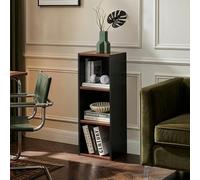 [en.casa] Bibliothèque Trond 80 x 30 x 23 cm avec 3 Compartiments de Rangement Ouverts Étagère Polyvalente pour Salon Chambre Bureau Couloir Panneau de Particules Noir Effet Noyer
