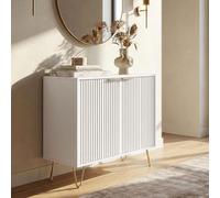Buffet Trondi 75 x 80 x 40 cm blanc couleur laiton