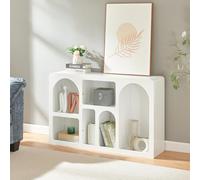 [en.casa] Buffet Design Intemporel Meuble de Rangement avec 6 Compartiments Ouverts de Différentes Formes pour Salon Chambre Entrée Bureau MDF 110 x 30 x 70 cm Blanc
