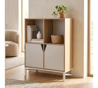 [en.casa] Buffet Haut Kerrköndam 94 x 76 x 40 cm Effet Chêne Blanc