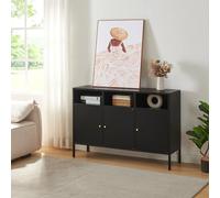 Buffet Janakkala acier 119 x 35 x 80 cm noir