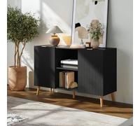 [en.casa] Buffet Nand Armoire avec 2 Portes 120 x 40 x 76 cm Noir