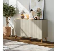 [en.casa] Buffet Nand Armoire avec 3 Portes 120 x 40 x 76 cm Couleur Sable