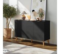 [en.casa] Buffet Nand Armoire avec 3 Portes 120 x 40 x 76 cm Noir
