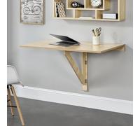 [en.casa] Table Murale Rabattable Pliable Effet Chêne de Sonoma 100 x 60 x 58cm Mélaminé