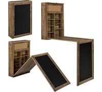 [en.casa] Bureau pliant Bureau pliant mural avec tableau noir et tableau d'affichage Couleur bois
