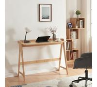 [en.casa] Bureau Style Intemporel Table Rectangulaire Poste de Travail pour Coin Télétravail Chambre Salon Coiffeuse Capacité de Charge 50 kg Bambou 123 x 53 x 80 cm Naturel