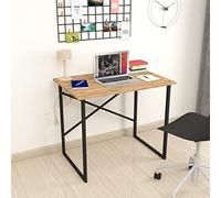 [en.casa] Bureau Stylé Table Rectangulaire Poste de Travail Panneau de Particules Métal 75 x 90 x 60 cm Effet Chêne Anthracite