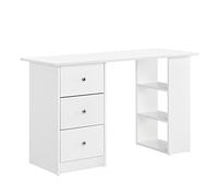 [en.casa] Bureau Table de Bureau Secrétaire Poste de Travail Informatique avec 3 Tiroirs et 3 Étagères Panneau de Particules Mélaminé 120 x 49 x 72cm