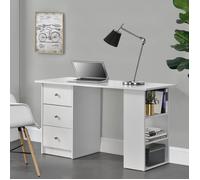 [en.casa]® Bureau - table de bureau - secrétaire - poste de travail informatique Blanc 120 x 49 x 72cm