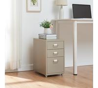 [en.casa] Caisson de Bureau Métallique à 3 Tiroirs Meuble de Rangement sur roulettes Casier Organisateur Moderne avec Porte-Étiquettes pour Dossiers Bureau Acier 48 x 28 x 41 cm Camel