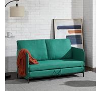 [en.casa] Canapé 2 Places Convertible Banquette Lit d'Appoint BZ Canapé-Lit Futon Divan pour Studio Salon Chambre d'Invité Acier Polyester 78 x 125 x 67 cm Vert