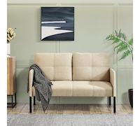 [en.casa] Canapé de Salon 2 Places Petit Divan Intemporel Sofa avec Accoudoirs et Dossier Confortables pour Séjour Chambre Bureau Bois Stratifié Polyester Polyuréthane Métal 77 x 119 x 69 cm Beige
