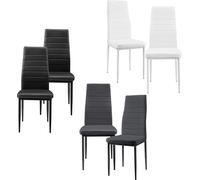 [en.casa]® Chaise de salle à manger noire set de 6 chaises salon salle à manger chaise de cuisine