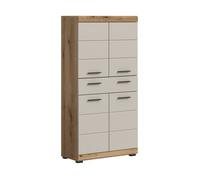 [en.casa] Colonne de salle de bain Scout 74 x 141 x 31 cm chêne Evoak et cachemire mat