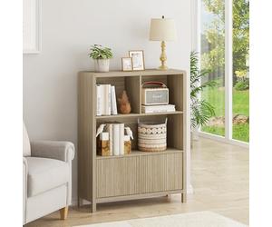 [en.casa] Commode avec 2 Portes à Montage Flexible Système Push-to-Open 5 Compartiments de Rangement Spacieux Design Intemporel Stable pour Salon Chambre Bureau Entrée MDF 103 x 80 x 28 cm Effet Chêne