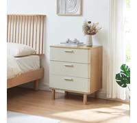 [en.casa] Commode avec 3 Tiroirs Meuble de Rangement avec Poignées Pratiques Moderne Stable Chambre Salon Entrée MDF Bois de Pin 70 x 60 x 40 cm Effet Chêne Couleur Sable