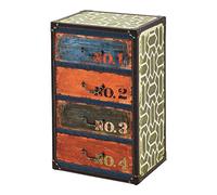 [en.casa] Commode Design Stylée Industriel Meuble de Rangement Moderne Pratique avec 4 Tiroirs MDF Similicuir 66 x 40 x 30 cm Multicolore