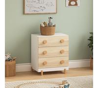 [en.casa] Commode Enfant Vaarentaa 55 x 41 x 66 cm Blanc Effet Chêne