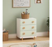 [en.casa] Commode Enfant Vaarentaa 55 x 41 x 66 cm Blanc Vert Menthe