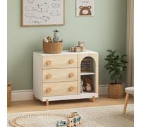 Commode enfant Vaarentaa 79 x 41 x 66 cm blanc effet chêne