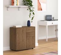Commode Paarl 74 x 79 x 36 cm avec 2 portes effet noyer
