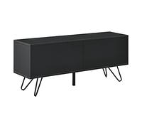 [en.casa] Commode Stylée à 2 Portes Touche-Lâche Meuble de Rangement de 2 Compartiments Fermés Capacité de Charge 20 kg Panneau de Particules Métal 47 x 110 x 30 cm Noir