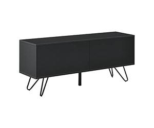 [en.casa] Commode Stylée à 2 Portes Touche-Lâche Meuble de Rangement de 2 Compartiments Fermés Capacité de Charge 20 kg Panneau de Particules Métal 47 x 110 x 30 cm Noir
