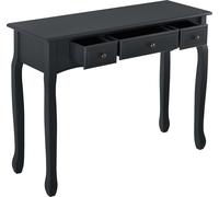[en.casa] Console 3 tiroirs de style rustique noire Coiffeuse Console de rangement Table de couloir
