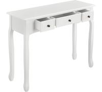 [en.casa] Console 3 tiroirs style cottage blanc Coiffeuse Console de rangement Table de couloir